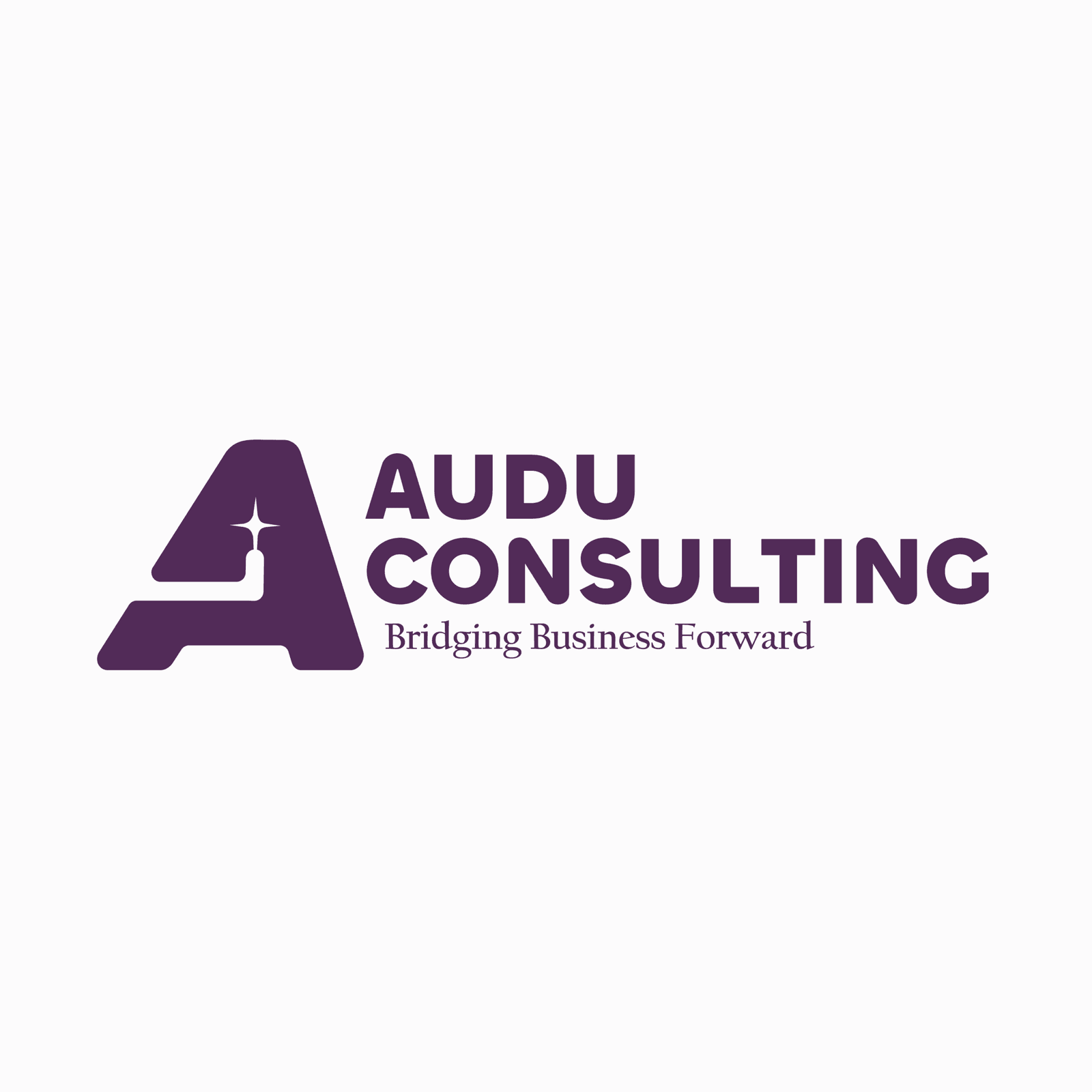AUDU Consulting full logo in purple on white
